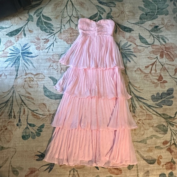 LULU'S Seriously Sensational Light Pink Strapless Tiered Maxi Dress -  mordernwear.com